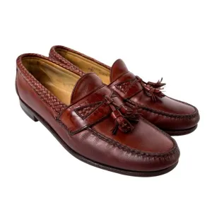 Allen Edmonds Maxfield Brown Woven Leather Slip On Comfort Tassel Loafers 9.5 B