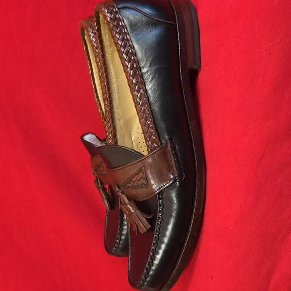 ALLEN EDMONDS Maxfield Tassel Loafer Black Brown Mens Size 11.5 D