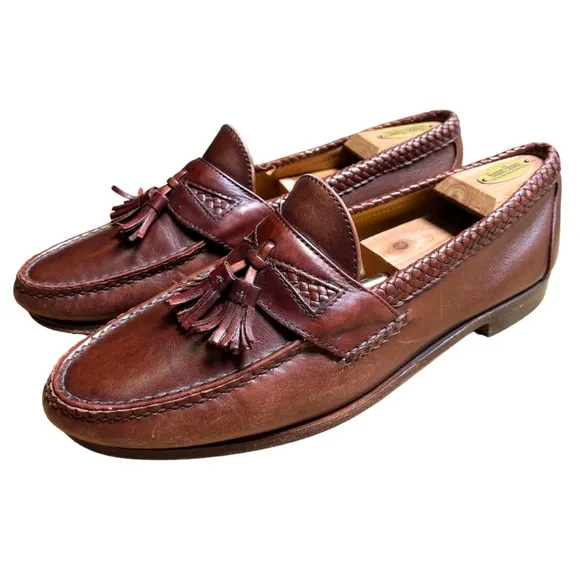 Allen Edmonds Maxfield Tassel Loafers Mens 11 D Woven Retro Western Dress Shoes