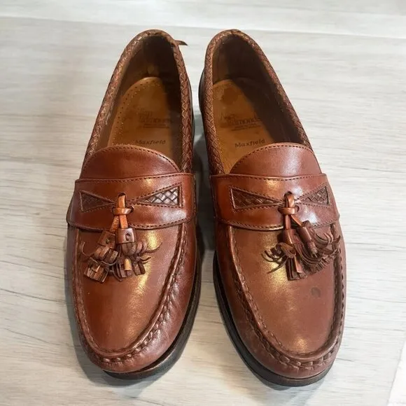 Allen Edmonds Maxfield Woven Tassel Leather Loafers Men's Size 8.5