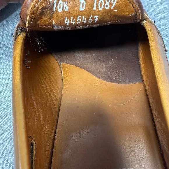 Allen Edmonds Mens 10.5 Lake Bluff Loafers Woven Chili Brown Leather Dress Shoes