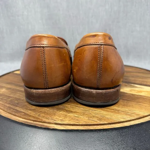 Allen Edmonds Mens 10.5 Lake Bluff Loafers Woven Chili Brown Leather Dress Shoes