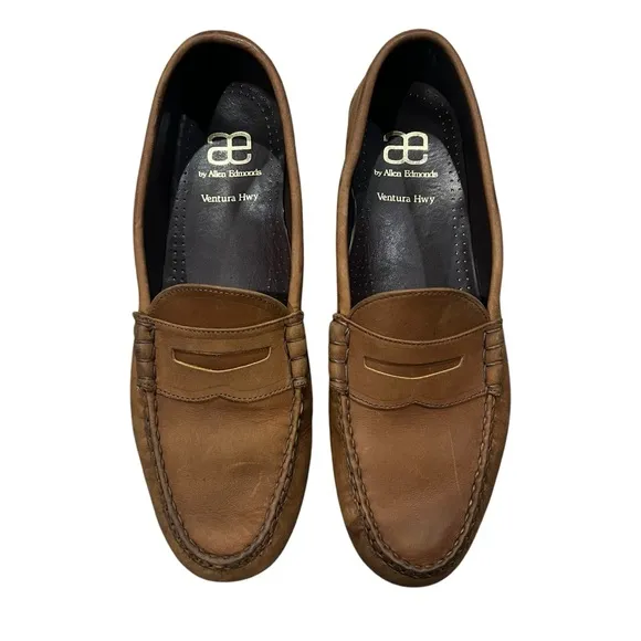 Allen Edmonds Men’s 11.5 D Ventura Highway Tan Leather Driving Loafers 21562