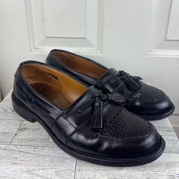 Allen Edmonds Men's Cody Tassel Loafers Shoes Size 9 Black Leather