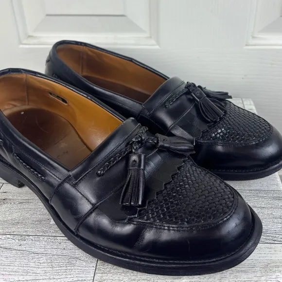 Allen Edmonds Men's Cody Tassel Loafers Shoes Size 9 Black Leather