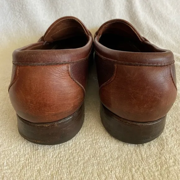 Allen Edmonds Men's Ivanhoe Woven Vamp Penny Loafers Brown Dress Shoes Size 11