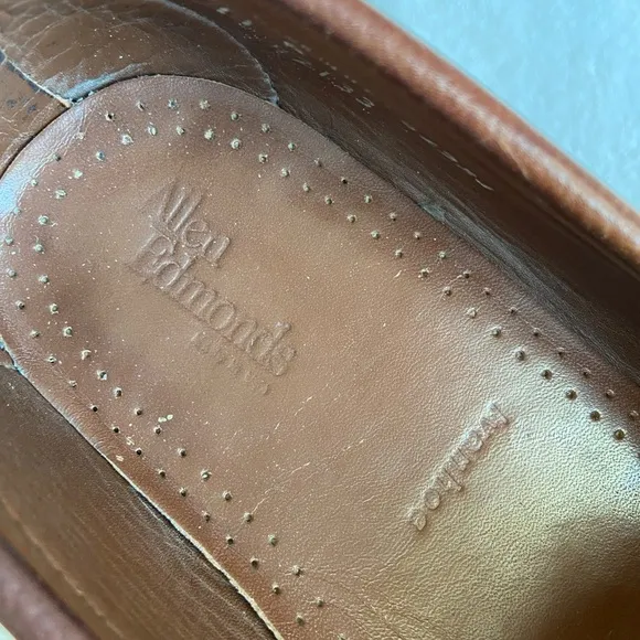 Allen Edmonds Men's Ivanhoe Woven Vamp Penny Loafers Brown Dress Shoes Size 11