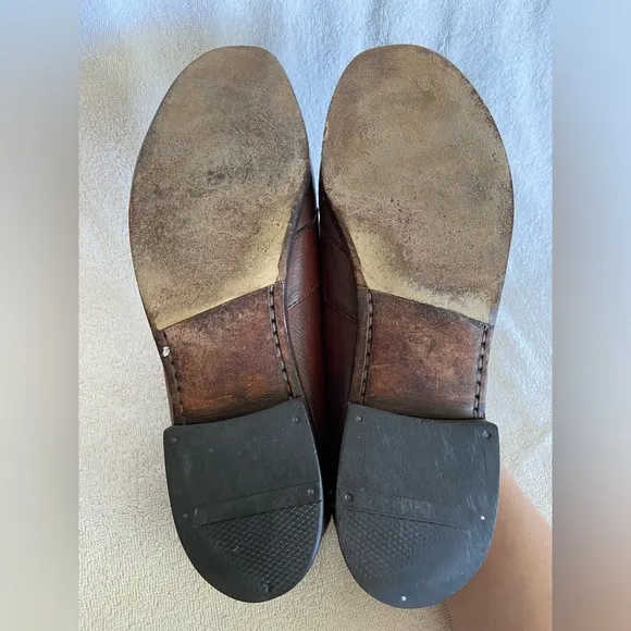 Allen Edmonds Men's Ivanhoe Woven Vamp Penny Loafers Brown Dress Shoes Size 11