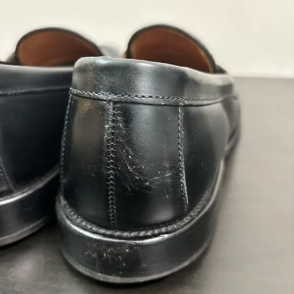 ALLEN EDMONDS Men's Leyland Black Woven Leather Penny Loafers Size 10 D