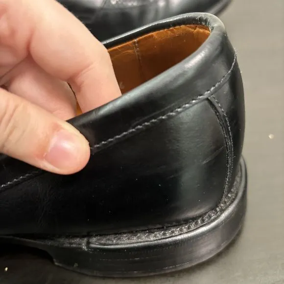 ALLEN EDMONDS Men's Leyland Black Woven Leather Penny Loafers Size 10 D