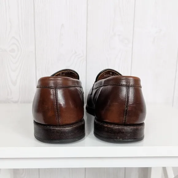 Allen Edmonds Men's Penny Loafers Size 11 D Lake Bluff Chili Brown Woven Slip-on