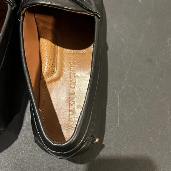 Allen Edmonds Sebastian Loafers Mens 13 D Black Bit Leather Driving Shoes