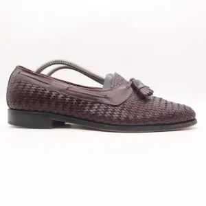 Allen Edmonds Surry Men's 11 C Narrow Woven Burgundy Leather Tassel Loafers USA