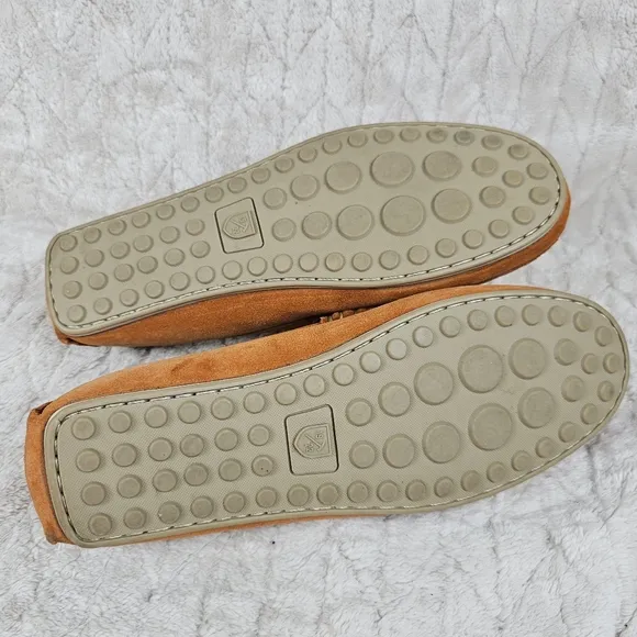 Allen Edmonds Turner Driving Loafer Mens 9 3E Suede Penny Orange Tennis Preppy