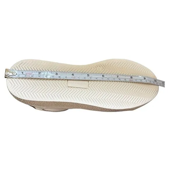 AllSaints Sheer Leather Low Top, Distressed Finished, White/Gold Women Size 8M