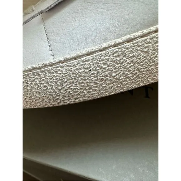 AllSaints Sheer Leather Low Top, Distressed Finished, White/Gold Women Size 8M