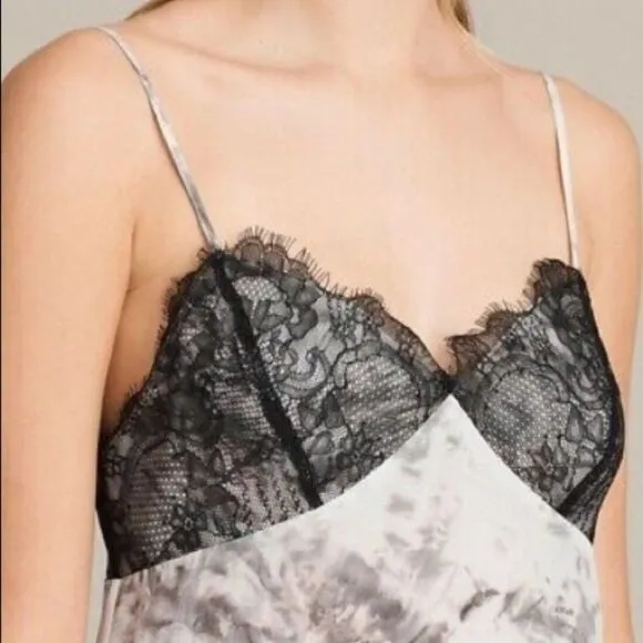 AllSaints Ives Tyde Lace Trim Silk Slip Dress size Small- NEW