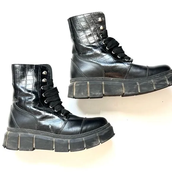 ALOHAS Can Can Croco Moto Boots