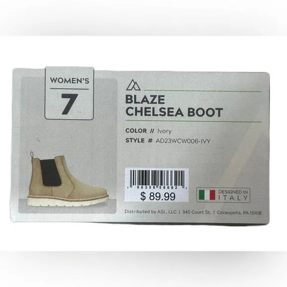 Alpine Design Women's Blaze Chelsea Boots Ivory Color AD23WCW006-IVY - NEW - 7