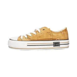 Alviero Martini Prima Classe Platform Sneakers World Map Design Women Beige
