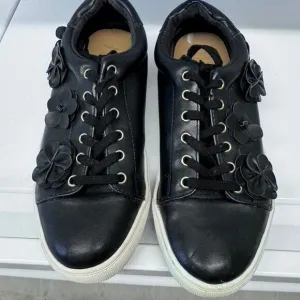 &quot;NANETTE LEPORE&quot; WINSLET, 8, Leather Sneakers, 3-D Flower,Fairy,Low Top