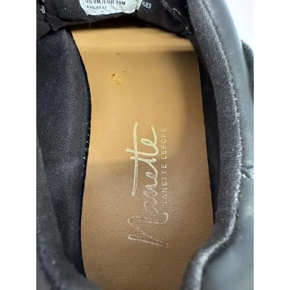 &quot;NANETTE LEPORE&quot; WINSLET, 8, Leather Sneakers, 3-D Flower,Fairy,Low Top