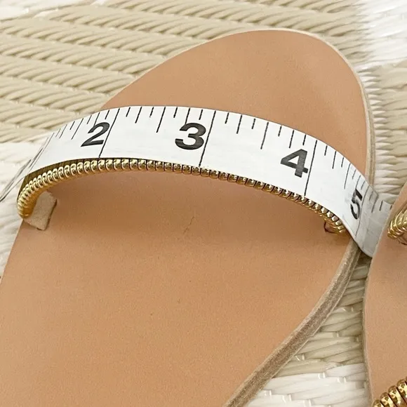Ancient Greek Sandals Gold Leather Saita Slip On Flat Sandals