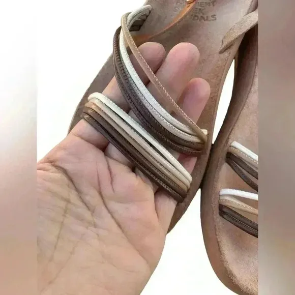 Ancient Greek Sandals women’s strapy open toe high quality leather brown size 39