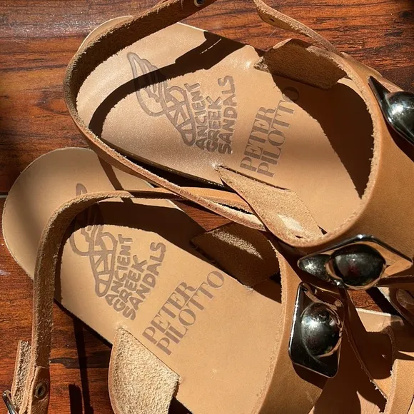 Ancient Greek Sandals x Peter Pilotto Alethea stud cross front leather sandals