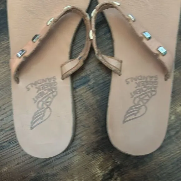 Ancient Phaedra Greek Sandals Phaedra Slip-On Sandals in Natural Size 37