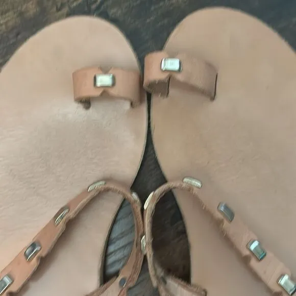 Ancient Phaedra Greek Sandals Phaedra Slip-On Sandals in Natural Size 37