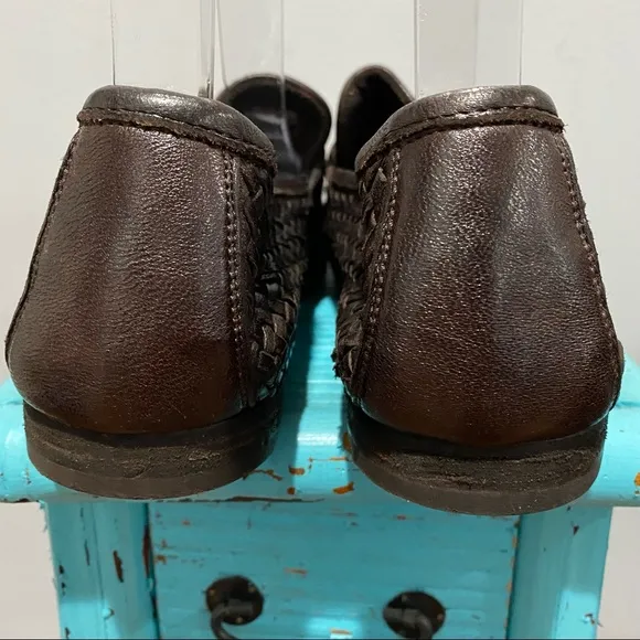 Andrea Ventura Firenze Brown Woven Italian Leather Loafers 43