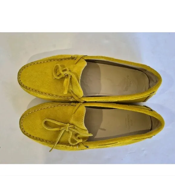 Ann Mashburn Women's Driving Moccasin Loafers in Yellow Suede US 6.5