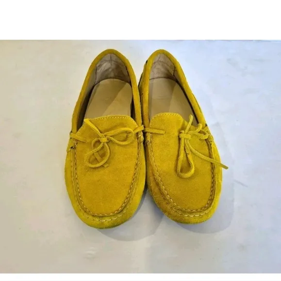 Ann Mashburn Women's Driving Moccasin Loafers in Yellow Suede US 6.5