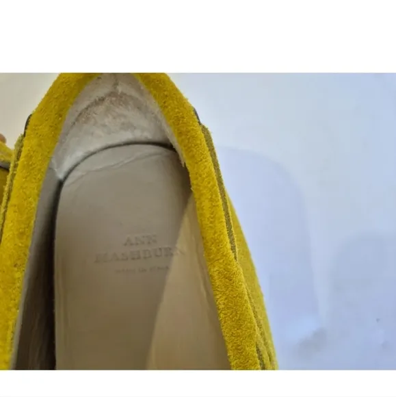 Ann Mashburn Women's Driving Moccasin Loafers in Yellow Suede US 6.5