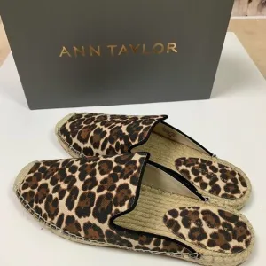 ANN Taylor Anastasia Leopard Espadrille Brown 7.5