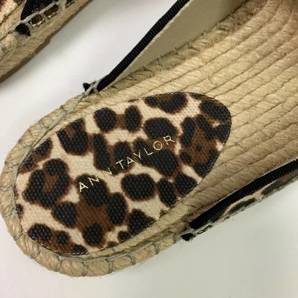 ANN Taylor Anastasia Leopard Espadrille Brown 7.5