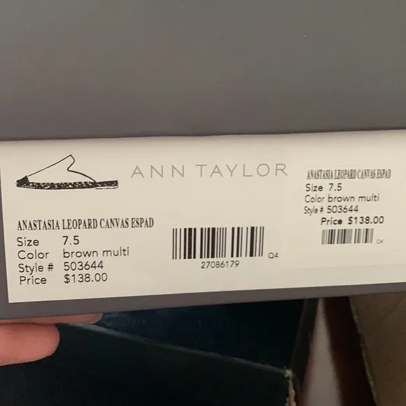 ANN Taylor Anastasia Leopard Espadrille Brown 7.5
