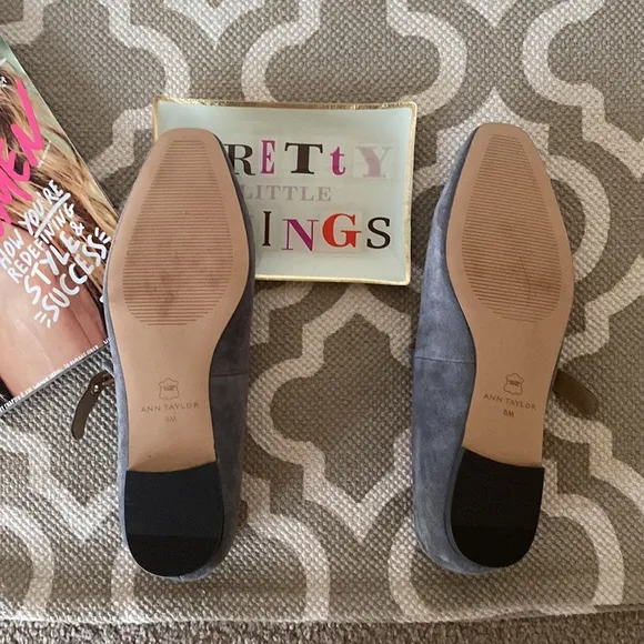 “Ann Taylor” buttery soft gray suede Mary Jane style shoe; size 8;NWOT