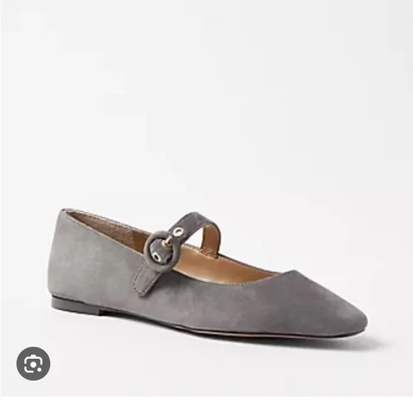 “Ann Taylor” buttery soft gray suede Mary Jane style shoe; size 8;NWOT