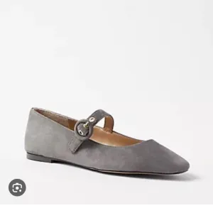 “Ann Taylor” buttery soft gray suede Mary Jane style shoe; size 8;NWOT