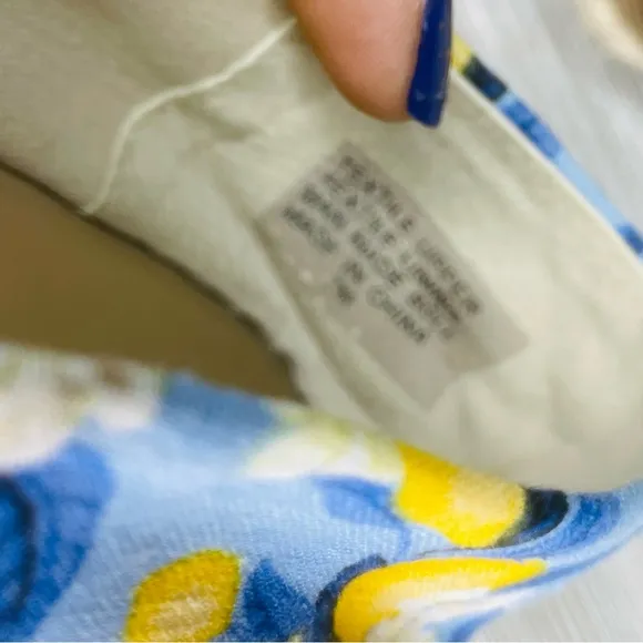Ann Taylor Lemon Linen Blend Espadrilles shoes jute detail size 7 flats tropical
