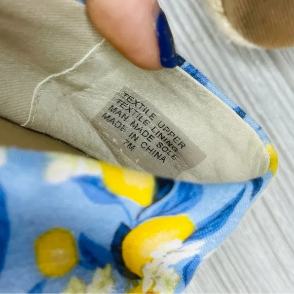 Ann Taylor Lemon Linen Blend Espadrilles shoes jute detail size 7 flats tropical