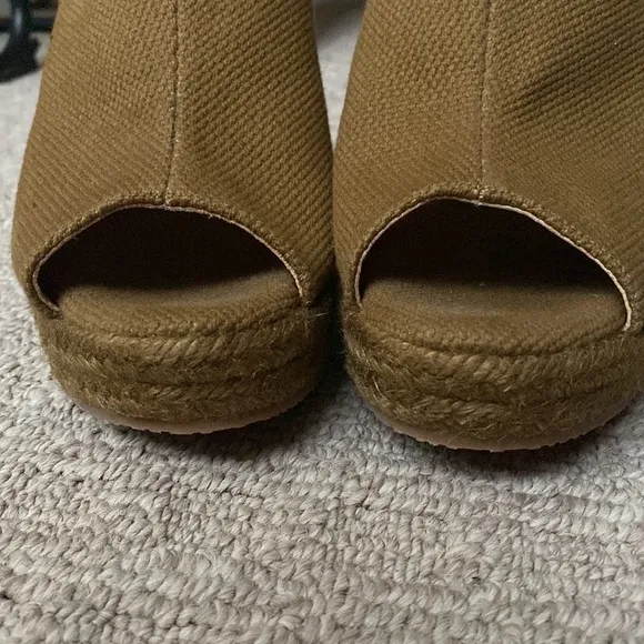 Anthropologie Castaner Bubu Slide Cotton Canvas Jute Wedge Espadrille Sandals