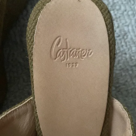 Anthropologie Castaner Bubu Slide Cotton Canvas Jute Wedge Espadrille Sandals
