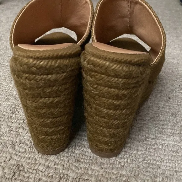 Anthropologie Castaner Bubu Slide Cotton Canvas Jute Wedge Espadrille Sandals