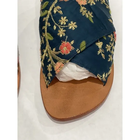 Anthropologie Jeffery Campbell Printed Bow Blue Polka Dot Flats Shoe Sz 8 New