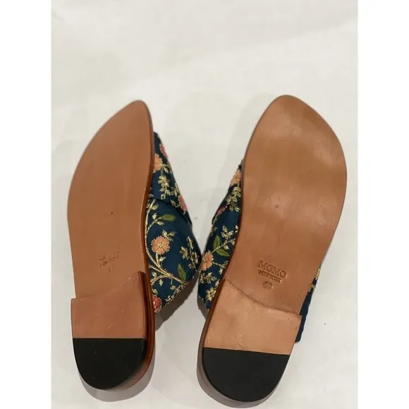 Anthropologie Jeffery Campbell Printed Bow Blue Polka Dot Flats Shoe Sz 8 New