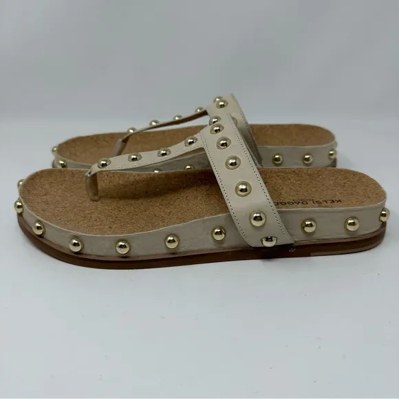 Anthropologie Kelsi Dagger Brooklyn Leather Surface Sandal Ivory Size 9.5