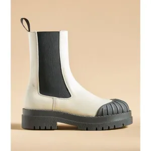 Anthropologie Maeve Chelsea Boots Ivory Size 40